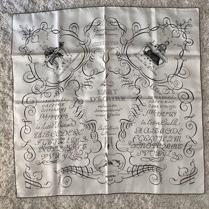 HERMES Scarf Carre 90 L'ART D'ECRIRE 100% Silk